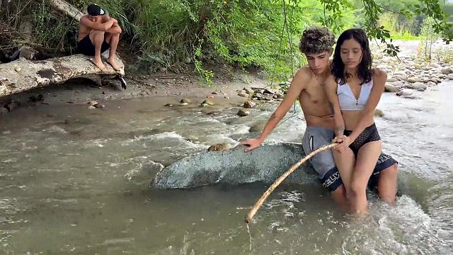 OUTDOOR SEX. I take advantage of the fact that my best friend's wife is a slut to fuck her while we’re at the lake