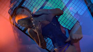 Busty blonde alison teases the camera and herself fngers