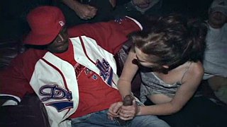 Nasty Geezer Ghetto Granny Cunt Loaded with Semen in Porn Theater Gang Fuck Penis Party!