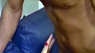 Pussied hairy brunette milf fucked in the couch