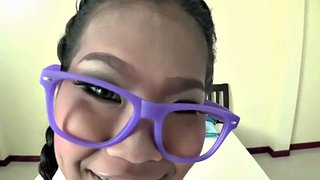 Bubble butt thai teen sucks white cock