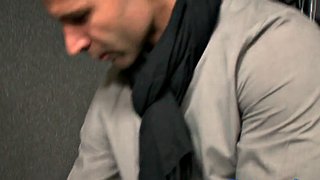 Euro babe after the sperm on the face threesome sex