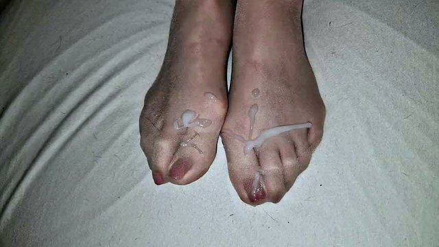 Nylon feet Cumshot compilation #4