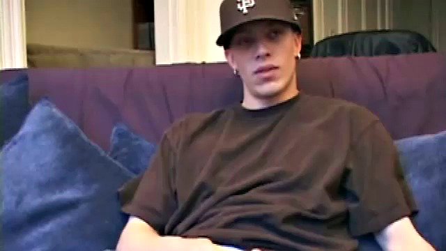 In this solo, young Shane invites us to watch him jerk off. He caresses himself through his shorts before giving us a glimpse of what's growing inside.