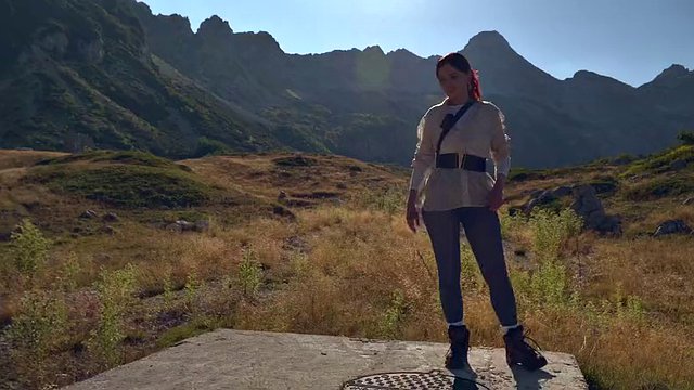 Hiking in a canyon
