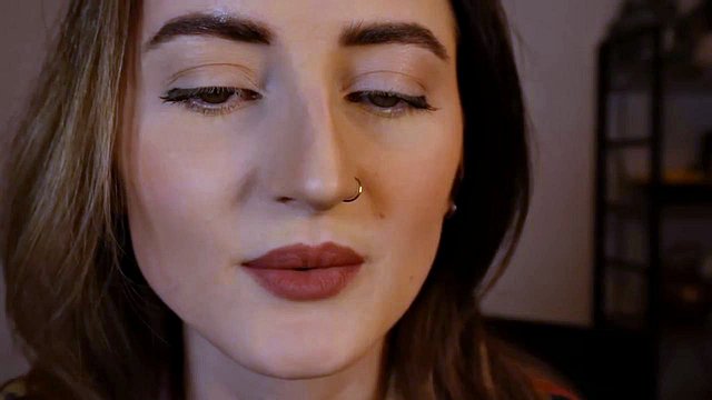 Girl Licks Lens, Kisses and Makes Mouth Sounds in ASMR POV Solo