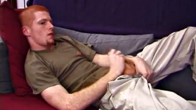 Tristian grabs his balls and strokes his long cock resolutely. He kneels in front of us and sticks his cock right in the camera. Getting up, Tristian continues to jerk off until he asks us if we want it on our face.