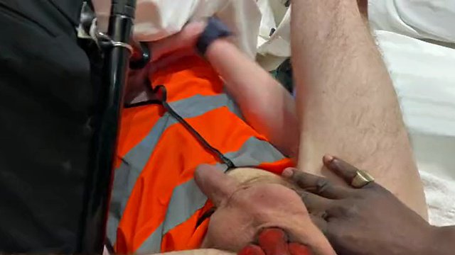 Two big waisted tops spoil a young guy's ass