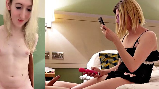 Trans lesbian facial, sound and bonded vibration play (Jessica Bloom and JenbyDoll)