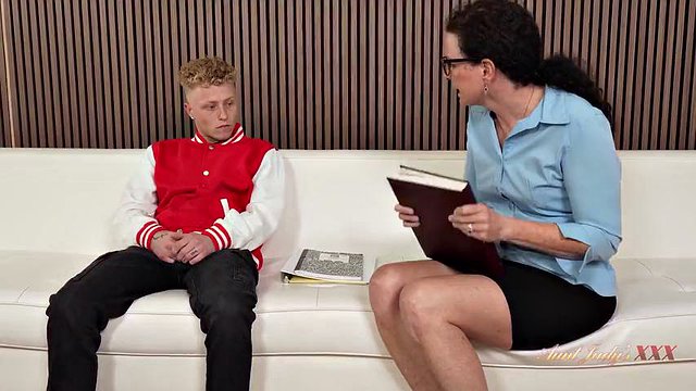 AuntJudysXXX - Tall Mature Teacher Beth Mckenna Fucks Her Jock Student