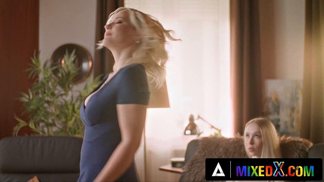 Big-Tits Blonde Stepsisters Zazie and Nata Unleash Fury-Fueled Tribbing and Sciss