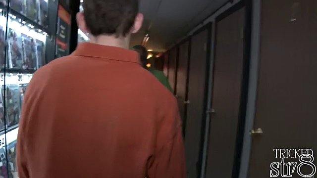 Gloryhole guy tricked into gay BJ
