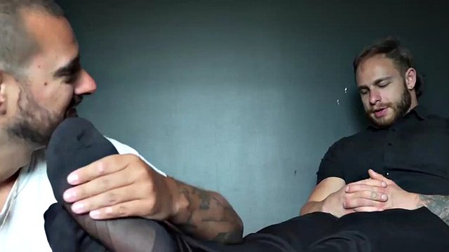 Bearded Casey Cooper Licks Matt Luscious Muscular Body