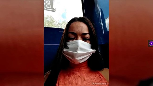 MV538****FLSAH IN BUS IN SEXY DRESS