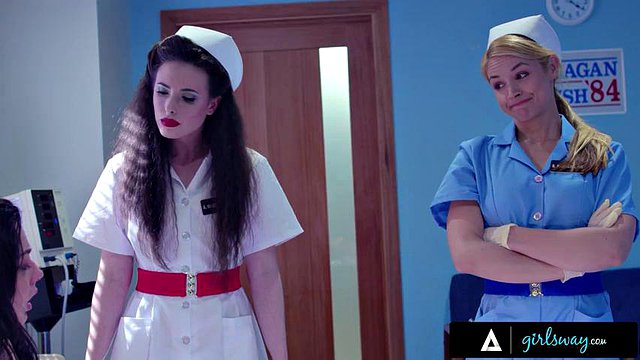 GIRLSWAY - Vulnerable Whitney Wright Eaten Out By Dominant Nurses Sarah Vandella & Casey Calvert: Porn