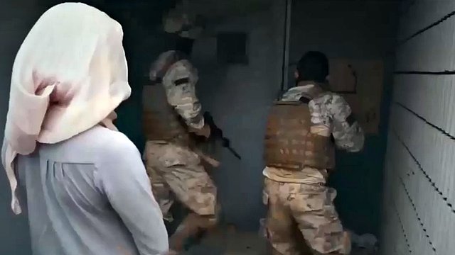 arab in hijab amateur maintenance army soldiers