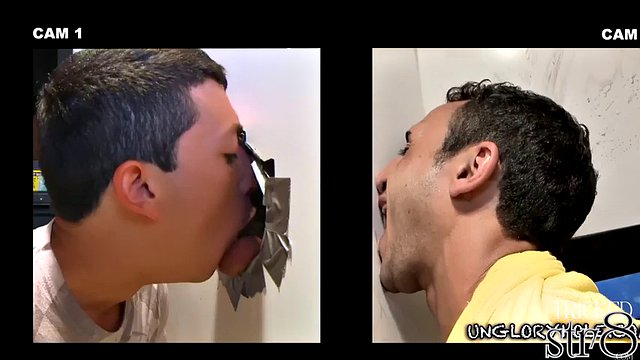 Tricked str8 dude gets gay gloryhole blowjob till cumshot