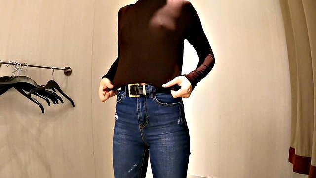 Kelly Aleman's Big Butt Teases While Squeezing Slim Blouses and Pullovers into Tight Dressing