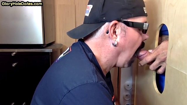 Gloryhole amateur mature gay deep throat cock in homemade video