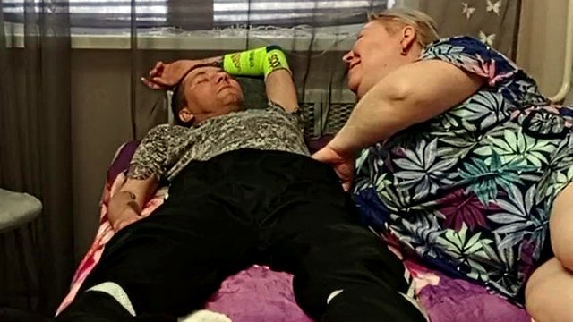 neighbor sucks cock to get a portion of hot cum in her mouth