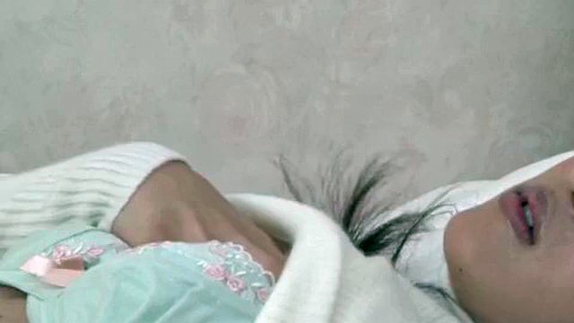 Close up with japanese maid kissing