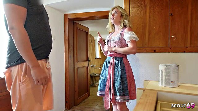 Zdradzająca lesbijska Mia Adler uwodzi męża przyrodniej siostry w Dirndl