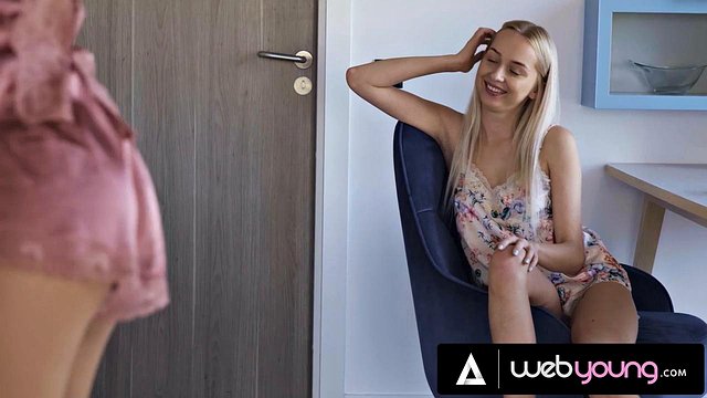 Petite Blonde Gets Turned On By Her Sexy Busty Roommate's Dance Moves - Simon Kitty