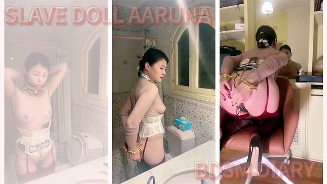 Slave Doll Aaruna Diary 2 (Endless moans from a metal electric anal plug and chastity belt)