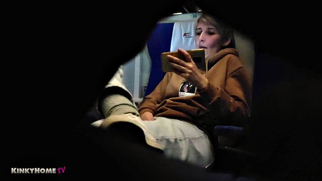 Hidden masturbation in a public train