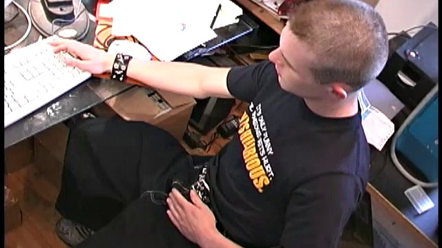 Nathan is a sexy 18 year old boy-next-door type and he stuck his sweet ass in front of the computer to watch porn while jerking off. He's an exhibitionist and gets turned on knowing other people are watching. A well placed finger in the ass also helps..