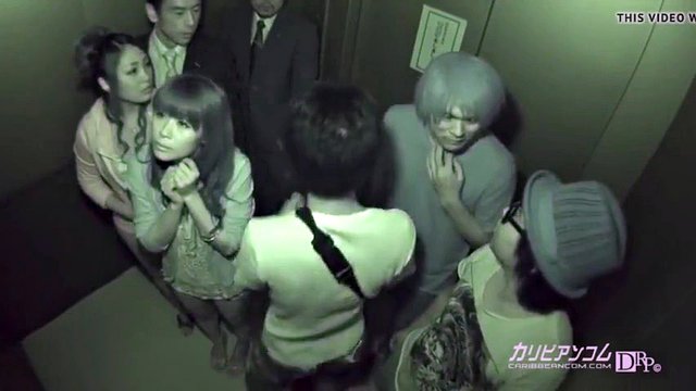 Stuck in the elevator Maika and Aoi Miyama - More at Caribbeanco