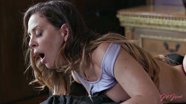 Big-Titted Roommates Angela White and Cherie DeVille Pound Pussies in Wild Anal Session to Ease Sexual