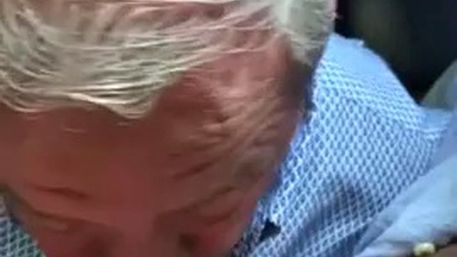 Grandpa sucking in the car