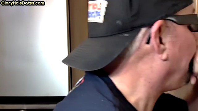 Recorded gay glory hole on spy cam