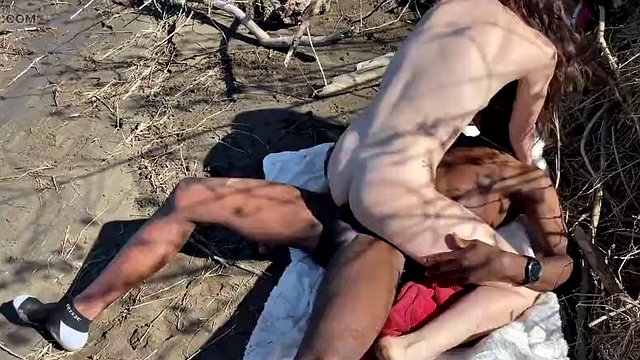 wife caught on the beach fucking her black boyfriend in front of her cuckold husband