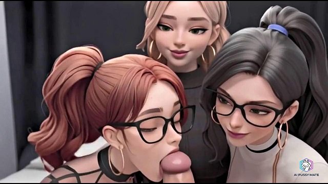 Three hot students are relaxing in an adult way (AI generated)