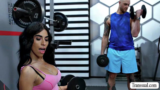 He keeps pounding my ass while we are in the gym