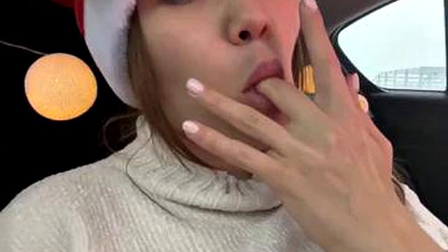 Big Tits Russian Camgirl Galina Fuck herself in the car (New Year) ft. Mylittlegi: Porn