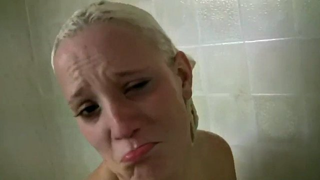 Jewel shower shaving and close up fucking