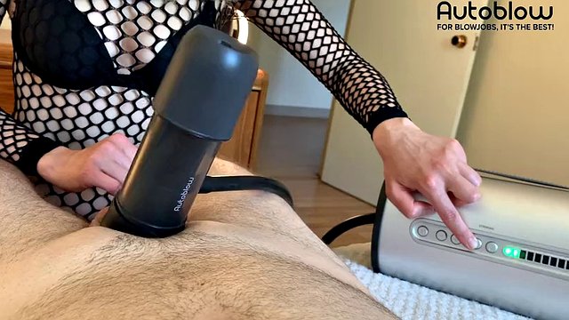 Cock Gets a Good Milking by VacuGlide AutoBlow Machine