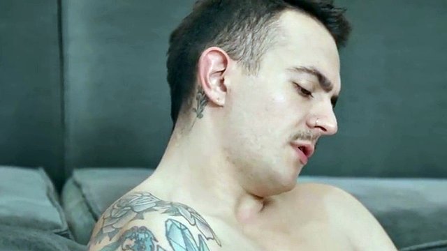 Greedy athlete at the casting jerks off his dick and cums in solo action