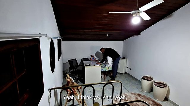 Student is going to take a test in the teacher's office and is seduced by him until she gives in and has sex