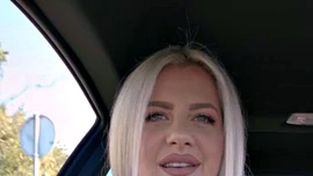 Nina Phoenix with huge boobs in the car