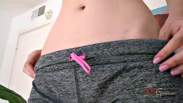 Teen babe teases on her first porn casting