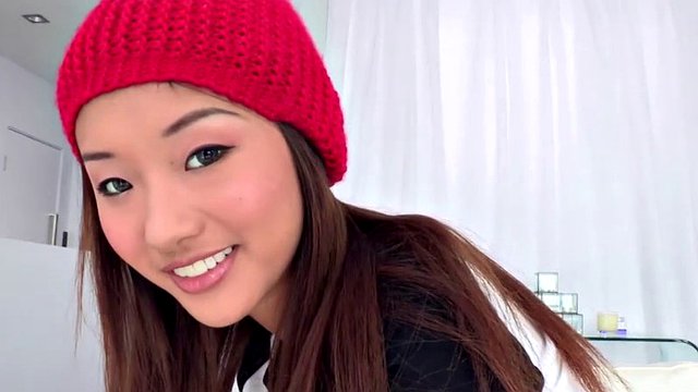 Stunning Asian teen Alina loves his big white dick