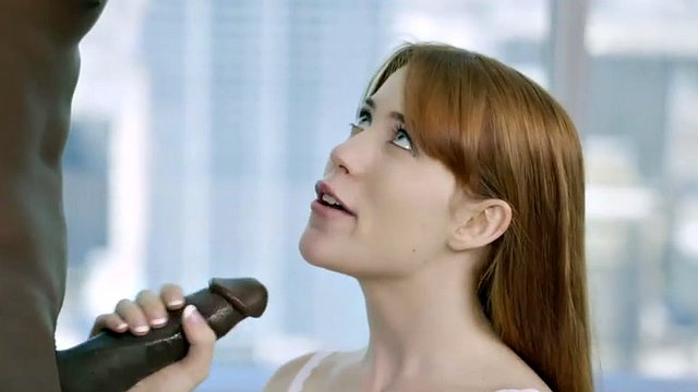 Gwen stark redhead bitch drilled hard by her first black cock