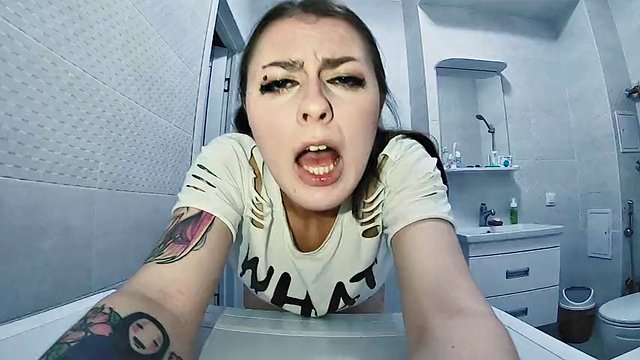 Stupid wife stuck in a washing machine and her husband's friend fucks her hard - Cheating Teen Spooky Boogie