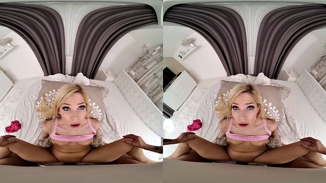 Hot blonde babe takes care of your morning boner