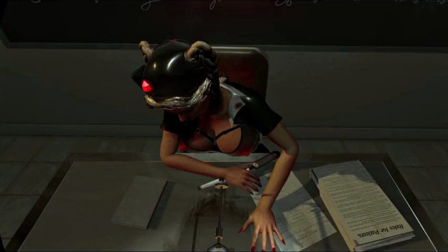 Citor3 3D VR Game Blonde Nurse in Latex Sucks Cum Through Urethra Probe