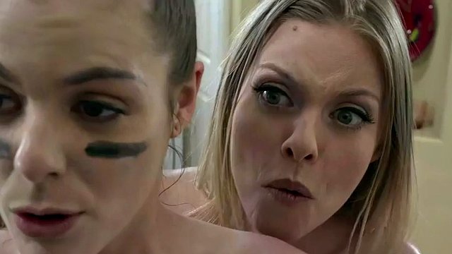 lavishly hairy pussy of petite avi love is gangbanged in lesbian orgy